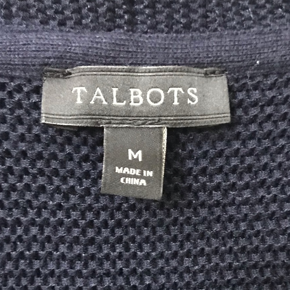 𝅺talbots Ladies Cotton Blend Cable Knit Cardigan w/ Shawl Collar & Buttons M - Picture 13 of 14